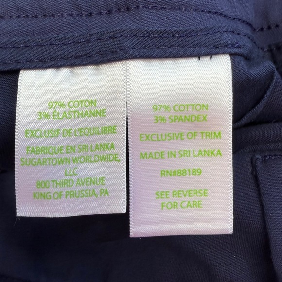 Lilly Pulitzer Womens Shorts Navy Blue Chino Cotton Spandex Size 10 Preppy - Picture 4 of 9